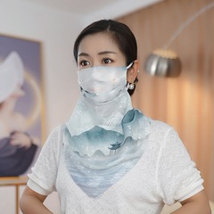 Lolo Style Summer Sun Protection Neck Gaiter with Breathable Face Mask for Cycling Outdoors, Magnetic Closure, Thin Face Scarf/Facial Cover