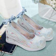 汉服鞋子女古风超仙高跟复古超仙古装学生汉元素搭配内增高绣花鞋