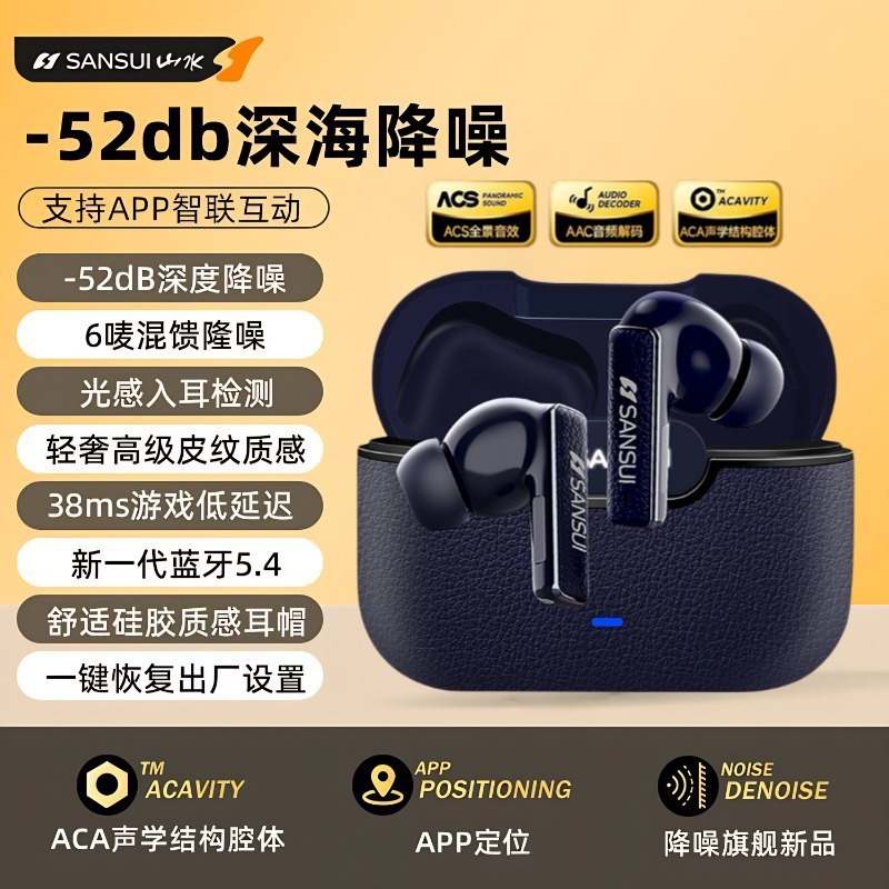 Shanshui Bluetooth ヘッドセット インイヤー アクティブ ノイズ リダクション W28 新しい APP ポジショニング 光感知インイヤー検出 超長バッテリー寿命|undefined