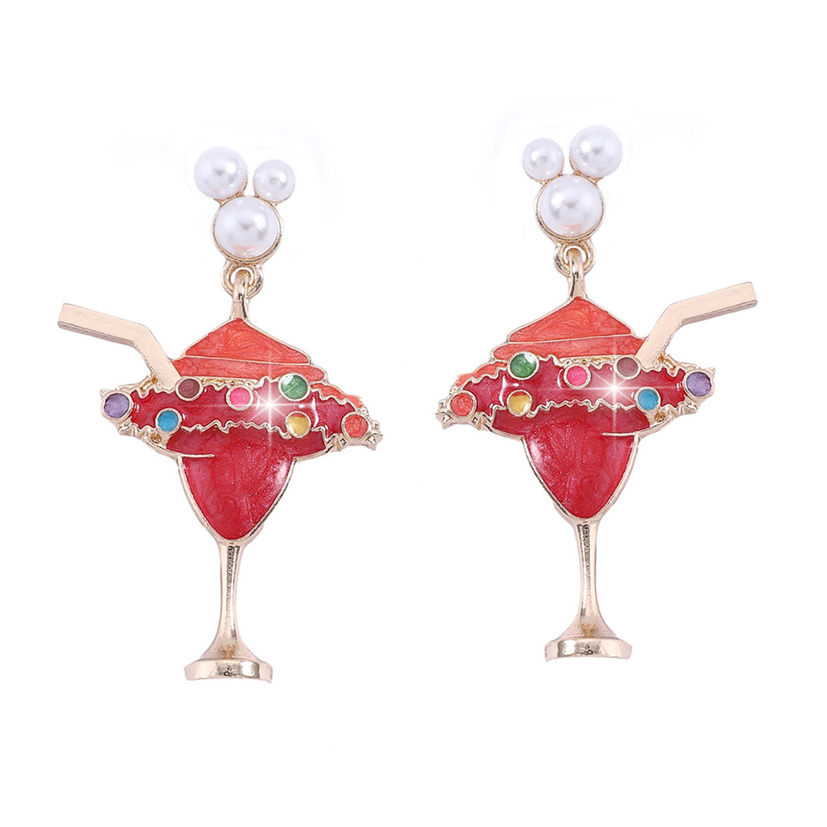 1 Pair Cartoon Style Ice Cream Enamel Zinc Alloy Earrings display picture 8