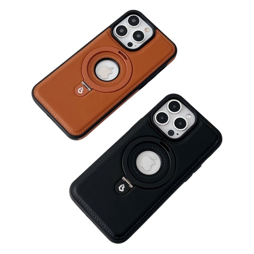 Adecuado para Apple 15 funda para teléfono móvil, funda protectora iPhone16, succión magnética 13ProMax, soporte de cuero de alta gama 14 a prueba de caídas, tramo