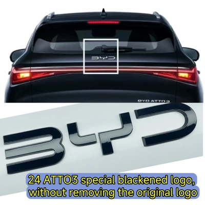 Car logo — blackened rear emblem, SEAL rear - no-disassembly-required-glossy-black-cover-byd-middle-rear-emblem-24-25-model-overseas-version-atto3