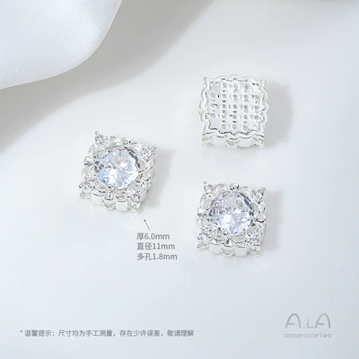 Porous Loose Beads DIY – Zərgərlik ara hissələri - z448-16-e-type-bright-silver-white-zirconium-1-piece