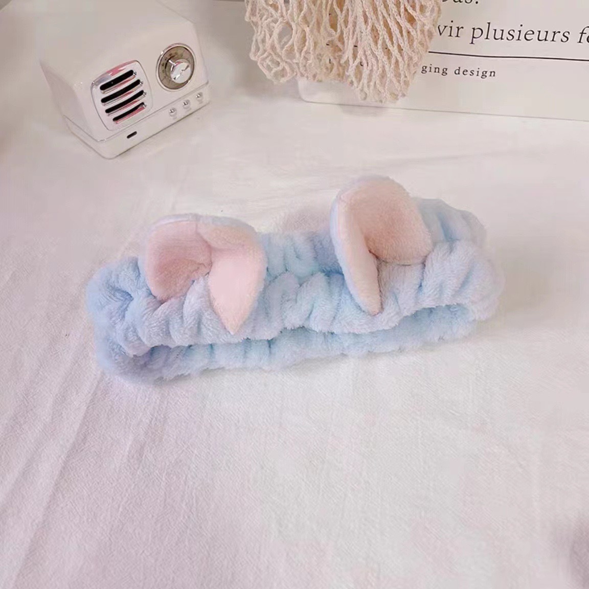 Caricatura verde rana correa de cabello mujer nuevo lindo gran ojo correa de cabello lavar la cara correa de cabello máscara de Navidad tocado