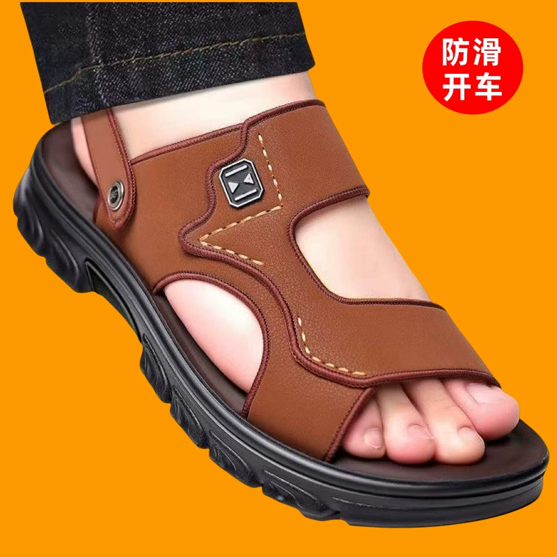 Мужские сандалии 2025: летние, водонепроницаемые, нескользящие, с мягкой подошвой, для вождения и пляжа, двойного назначения, для активного отдыха, универсальные, легкие