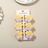 #3 Gradient yellow and purple [6-piece set with card] 4cm white dot splash ink five-petal flower style