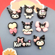 卡通亮面食玩字牌黑色米米diy树脂配件奶油胶手机壳鞋扣发夹贴片