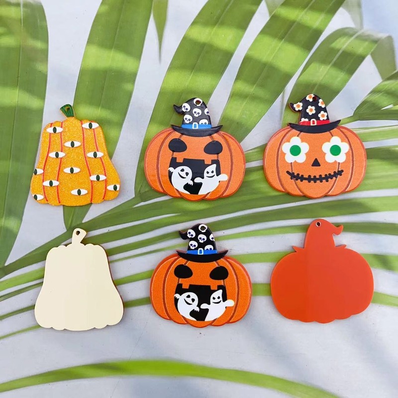 アクリルクロスボーダーレリーフかぼちゃハロウィーンシリーズペンダントDIYキーホルダー耳飾りペンダントアクセサリー|undefined