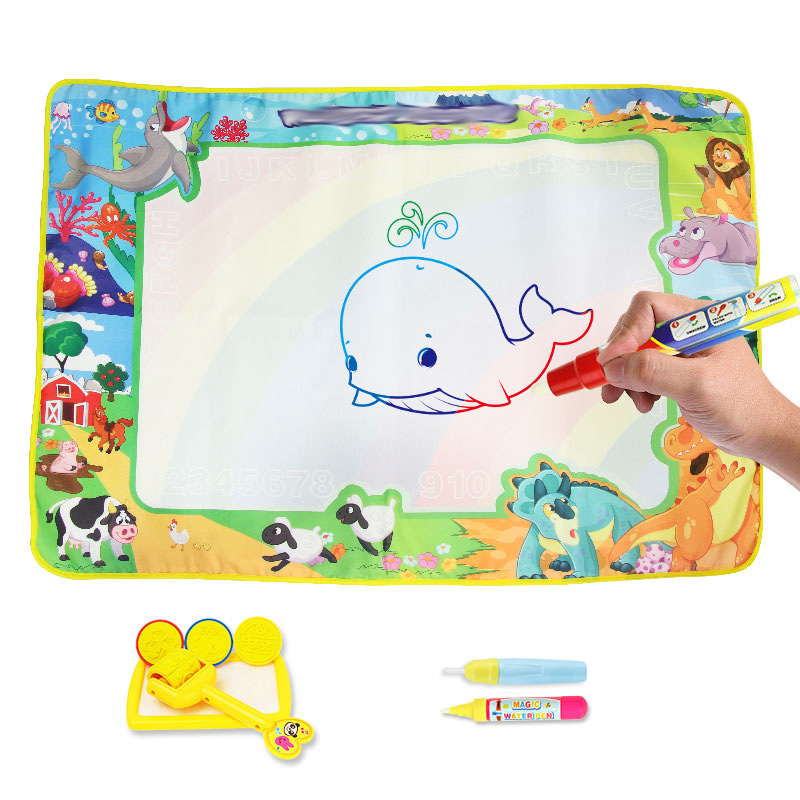 跨境 100*70CM 儿童大尺寸水画布宝宝绘画玩具涂鸦垫 水画布