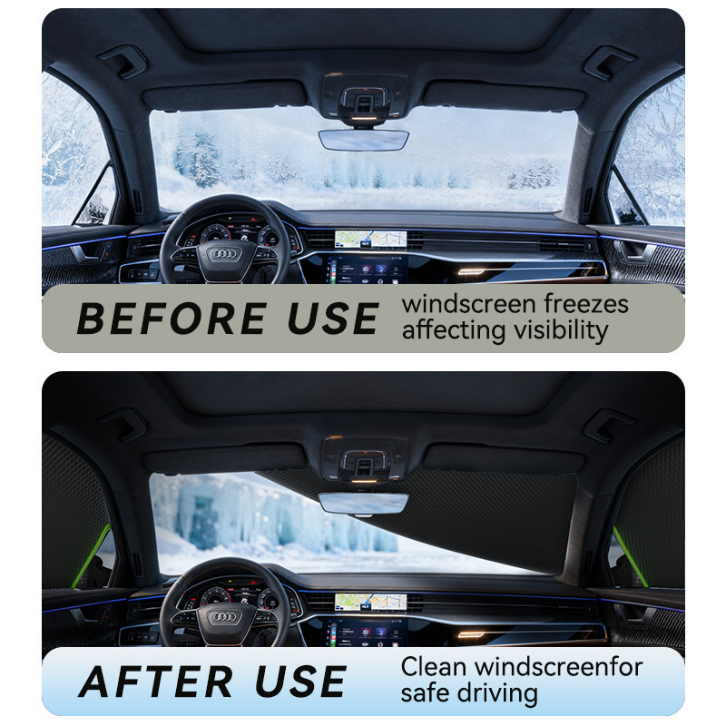 Car front windshield snow cover Oxford cloth snow shield winter car cover anti-freeze anti-frost anti-heat snow cover