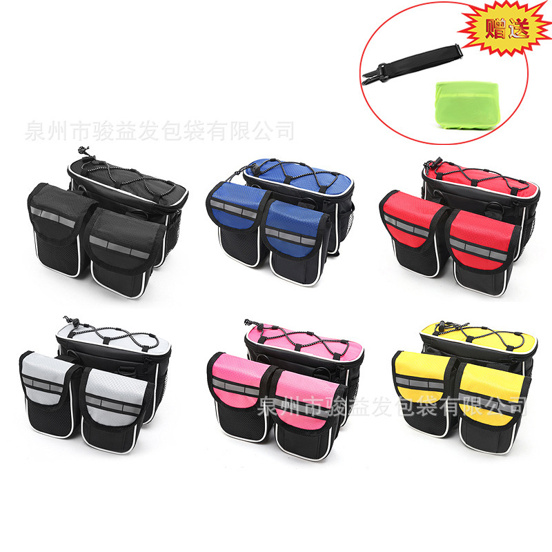 New Waterproof Bicycle Front Beam Bag Four-In-One Upper Tube Hanging Bag Multi-Functional Mountaineering Riding Saddle Bag Wholesale