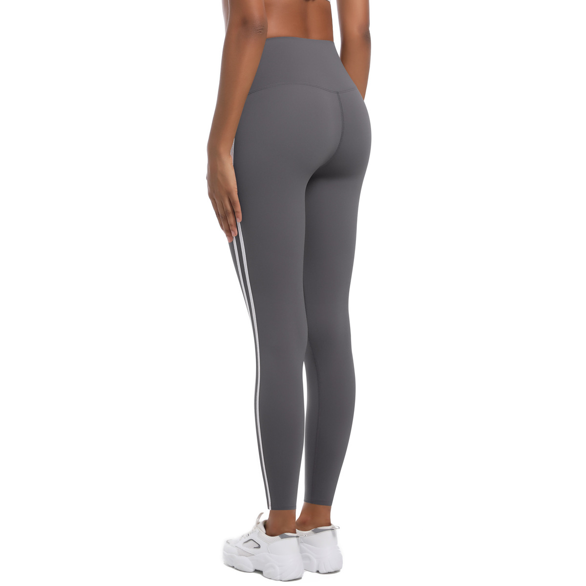 Fitness Sport Style Stripe Nylon Collarless Side Stripe Active Bottoms Leggings display picture 36