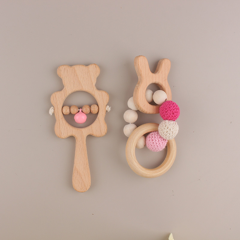 Amigo del medio ambiente pulsera animal de beech molar juguetes de silicona perlas de beech goma campana