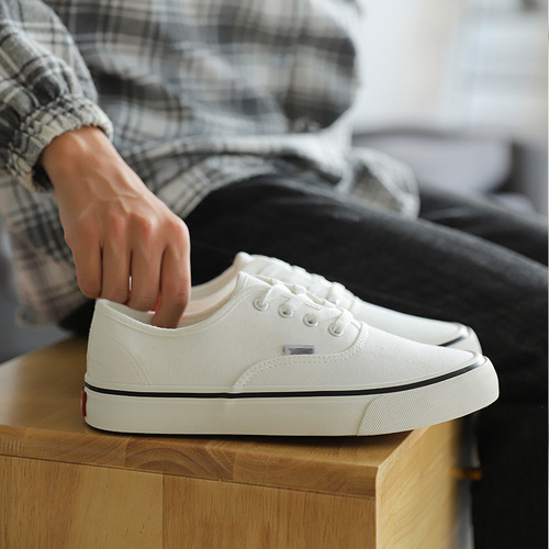 Douchuan solid color casual canvas shoes women's shoes spring Korean style trendy couple sports skateboard shoes student shoes wholesale