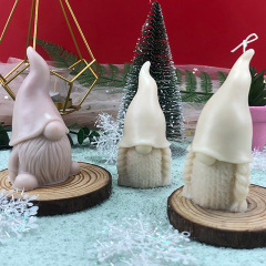 聖誕節無臉聖誕老人香薰蠟燭硅膠模具diy聖誕老人石膏滴膠擺件模