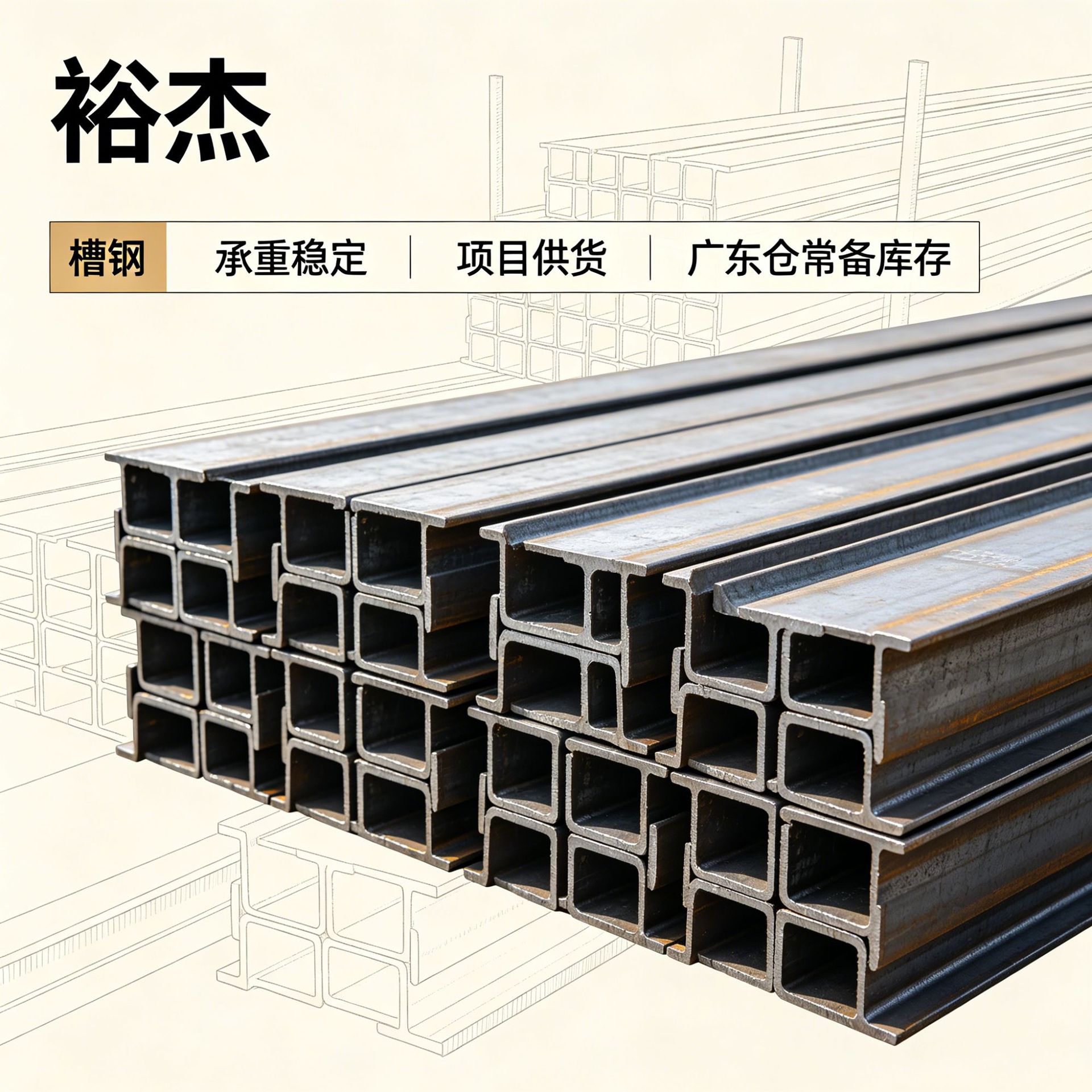 佛山冲孔加工槽钢q235b叉车门架承重结构用8号10号12号批发直发