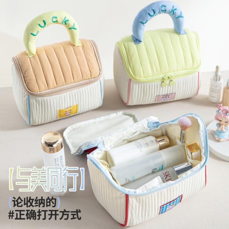 かわいい家の化粧バッグが柔らかい手提げ収納袋アニメ携帯収納バッグが大容量で洗面バッグを厚くする|undefined