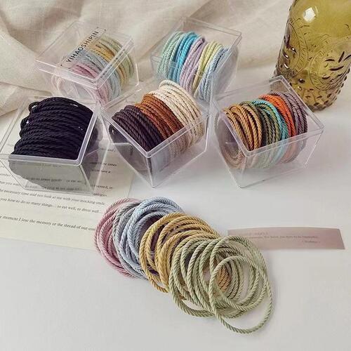 Korean temperament milk tea color hair rope basic boxed hair tie wholesale rubber band headband elastic headband for hair