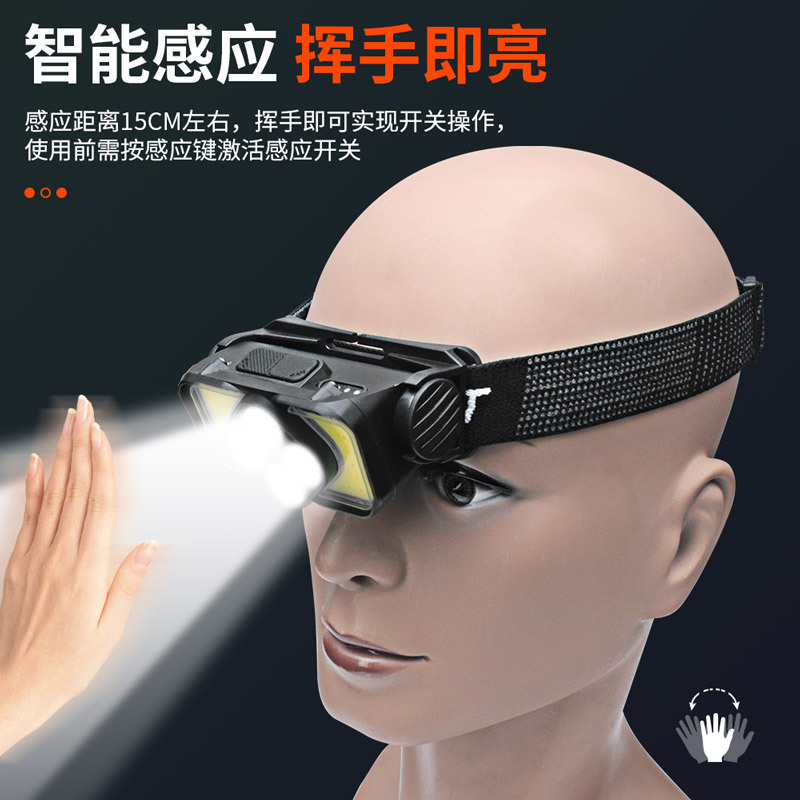 Nuevo suministro transfronterizo al aire libre faro onda inducción COB trabajo fuerte luz faro rojo azul