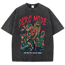American Vintage T-Shirt Men Fashion Street Clothing Washed