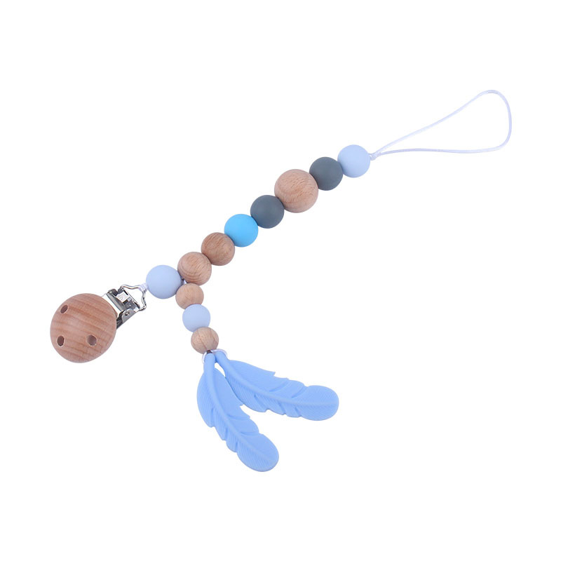 Suministros para bebés clip de chupete de haya chupete de silicona para bebé cadena anti-caída Amazon AliExpress nuevo
