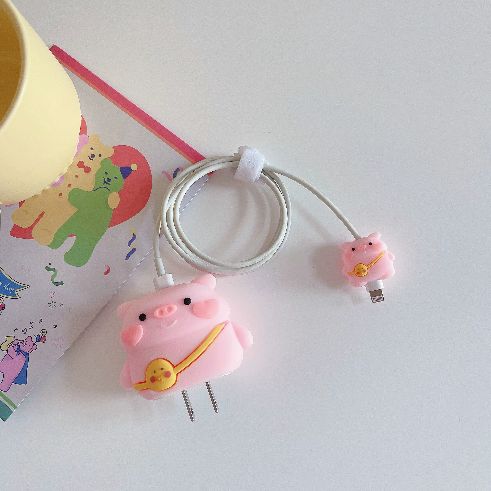 Apple, cartoon charger, protective case, 20W