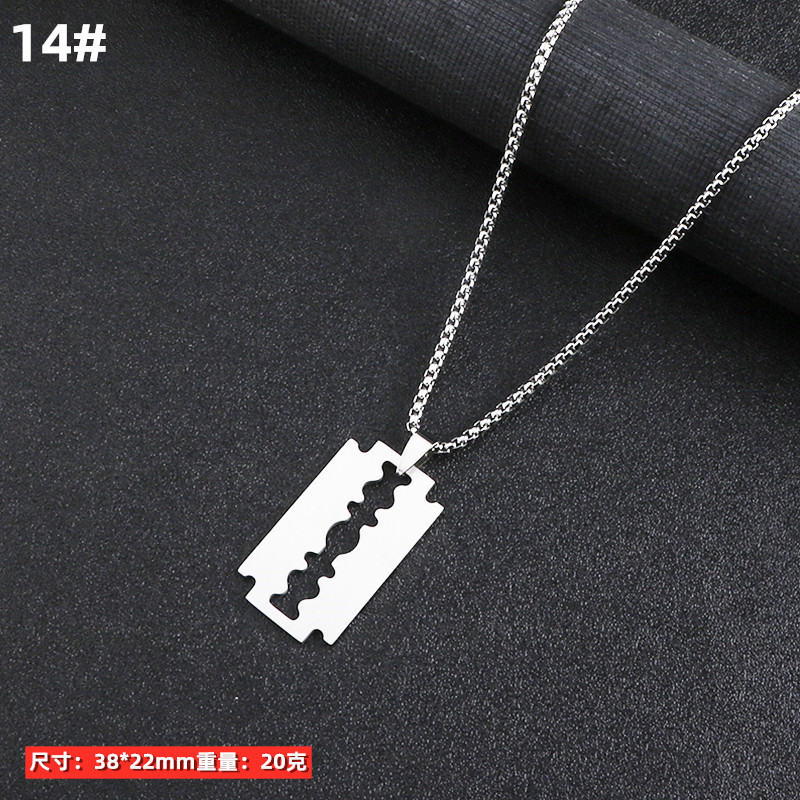 Hombres collar de titanio joyería acero aleación personalizada colgante ins hip hop calle suéter largo cadena accesorios colgantes