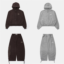 韩国badblood bcac系列美式复古连帽卫衣女小众设计感宽松上衣潮