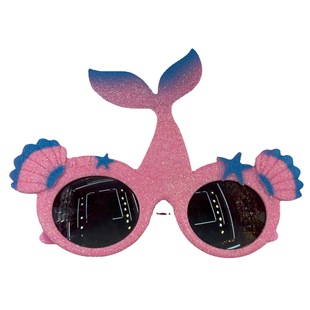 Ocean Theme Hawaiian Party Glitter Mermaid Tail Style Glasses Funny Party Photo Glasses