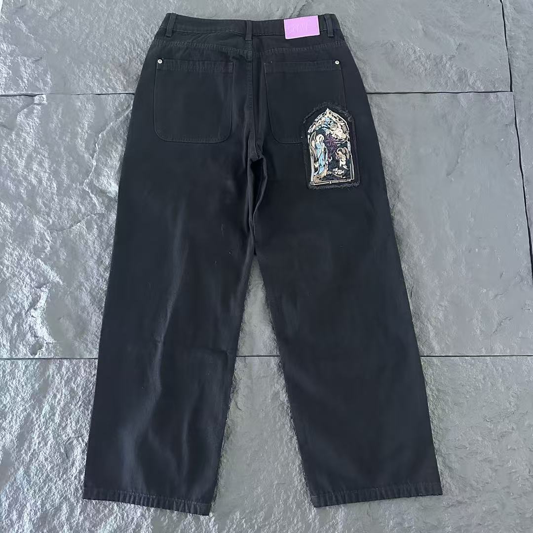 Der Schutze Jeans Wide Leg Stained Glass Black