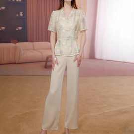 时尚套装女2026夏季新款洋气显瘦小个子休闲减龄职业阔腿裤两件套