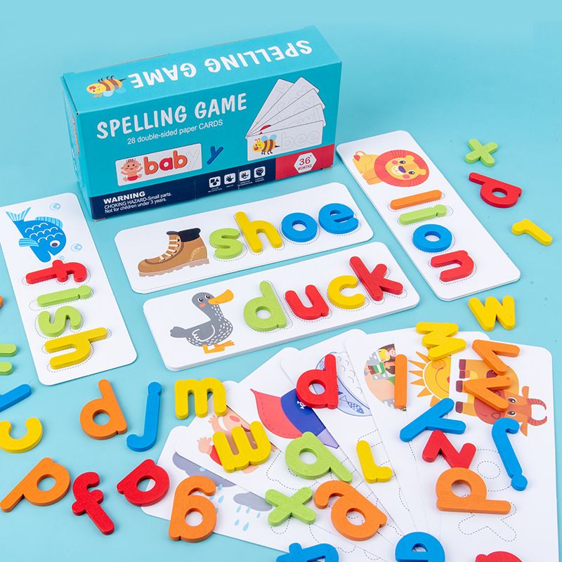 Juego transfronterizo de ortografía de madera para niños 26 letras en inglés práctica de ortografía educación temprana juguetes educativos cognitivos image 5
