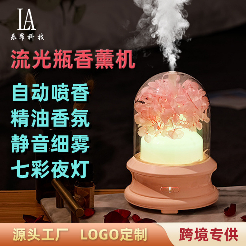 2025 New USB Essential Oil Aromatherapy Machine Home Immortal Flower DIY Diffuser Colorful Night Light Fragrance Humidifier