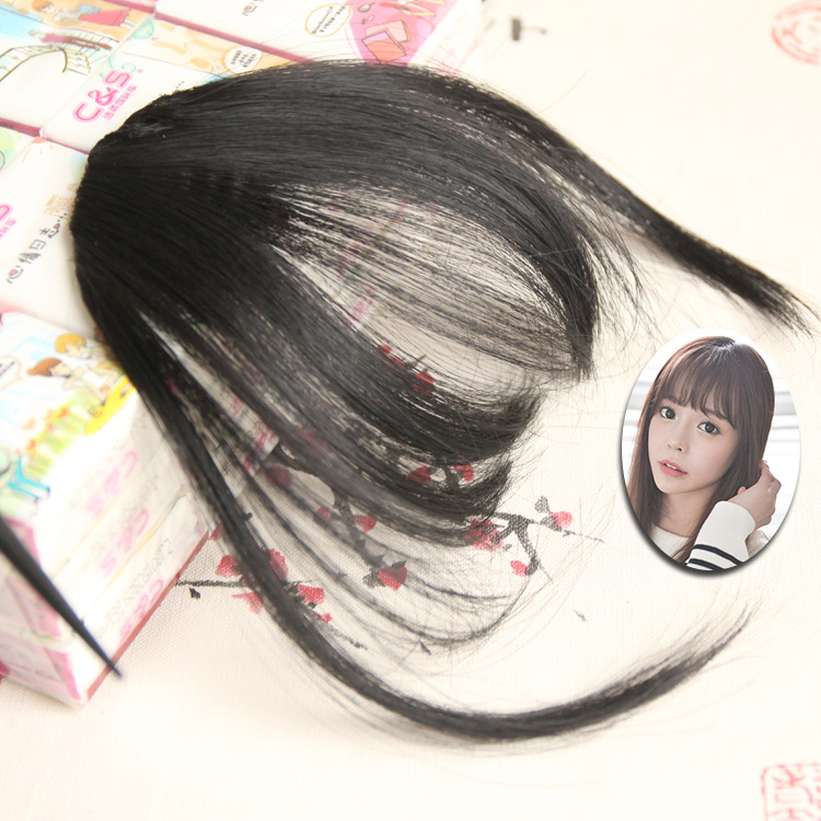 Air bangs wig for Women summer lightweight fake bangs natural forehead invisible seamless straight bangs wig all-matching