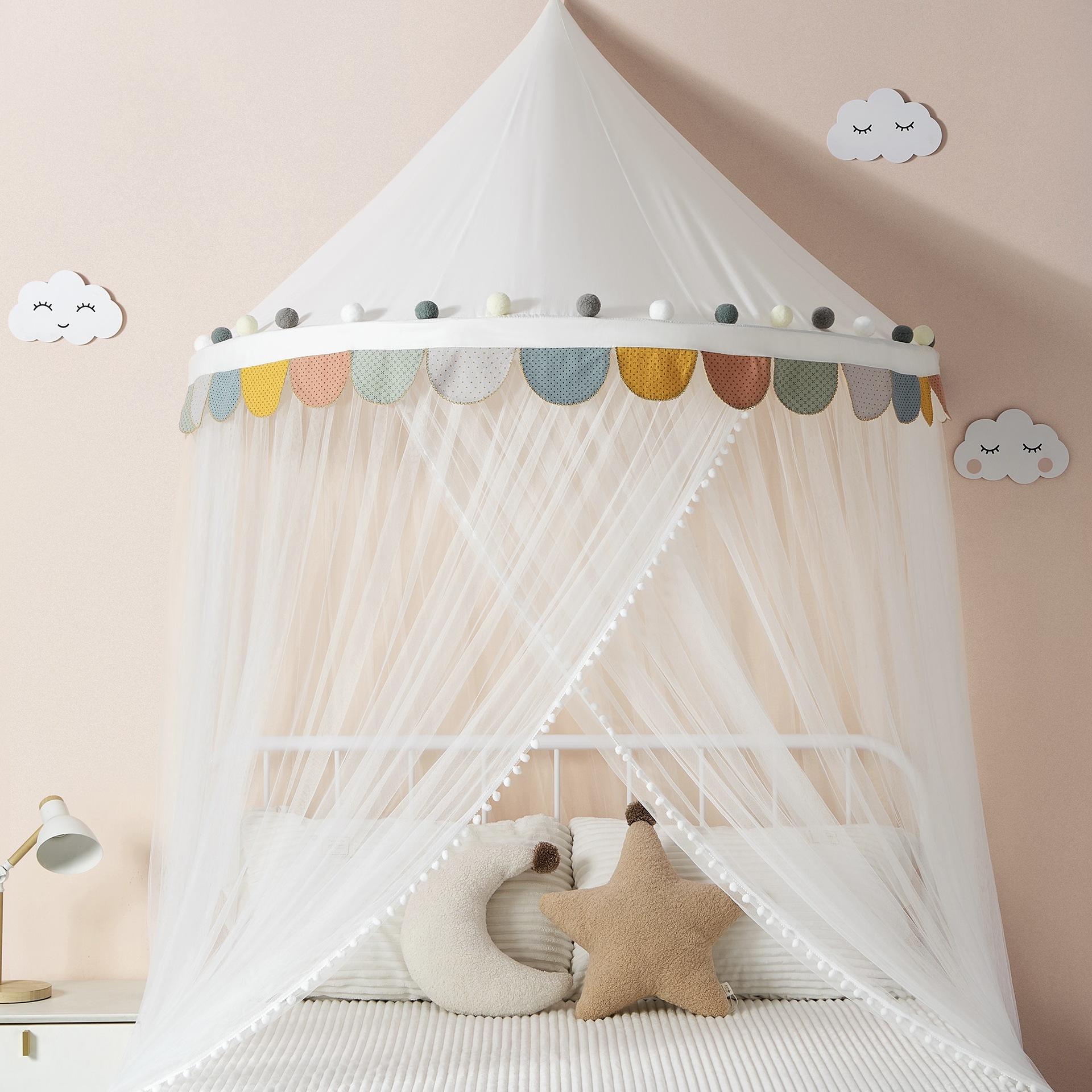 Children's Indoor Princess-Style Ceiling Dome Mosquito Net, Installation-Free Bed Canopy 1.5/ 1.8m for Girls and Boys Home Use