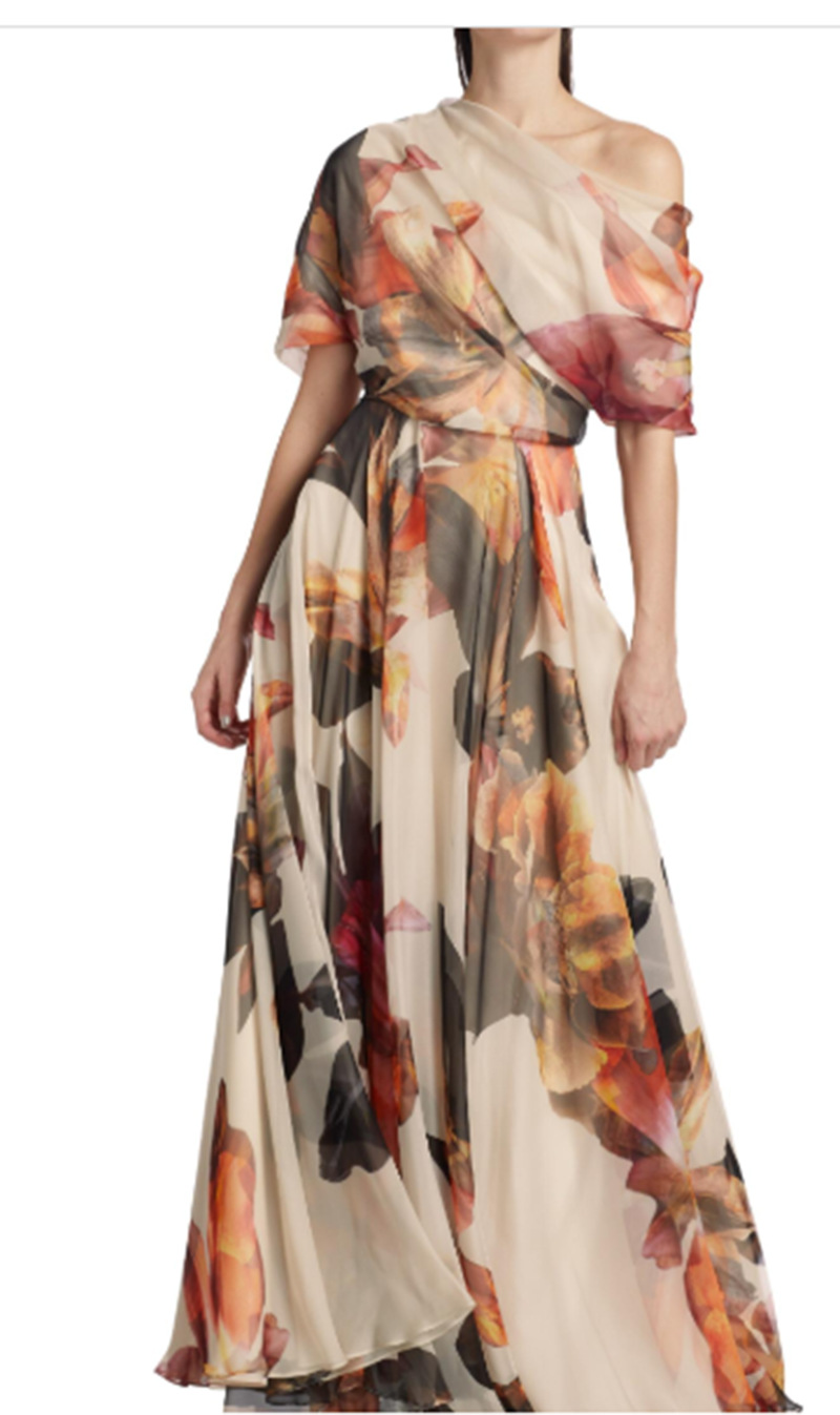 2025 Cross-Border Summer New European And American Bohemian Vacation Style Lace-Up Lolita Flared Printed Dress_ecoleips.com