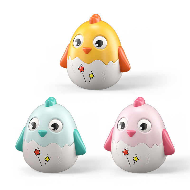 Cute Cartoon Blink Chick Tumbler Baby Toy Rattle Bell Night Market Stall Supply Children's Day