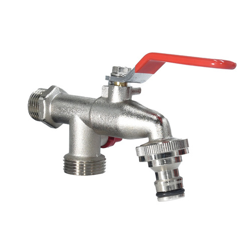 One-in-two-out outdoor flower-watering faucet, cold-proof, heat-proof and anti-freeze wholesale copper outdoor vegetable sink faucet