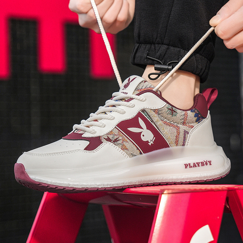 Playboy/Playboy New Men's Shoes, Fashionable Casual Shoes, Versatile, Lightweight, Soft-Soled, Breathable Sports Running Shoes