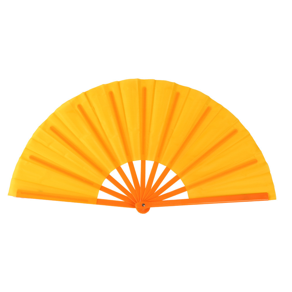 Fabricante Tai Chi Kung Fu Fan Plaza Artes marciales Performance Ventilador plegable de plástico Ventilador de viento chino rojo