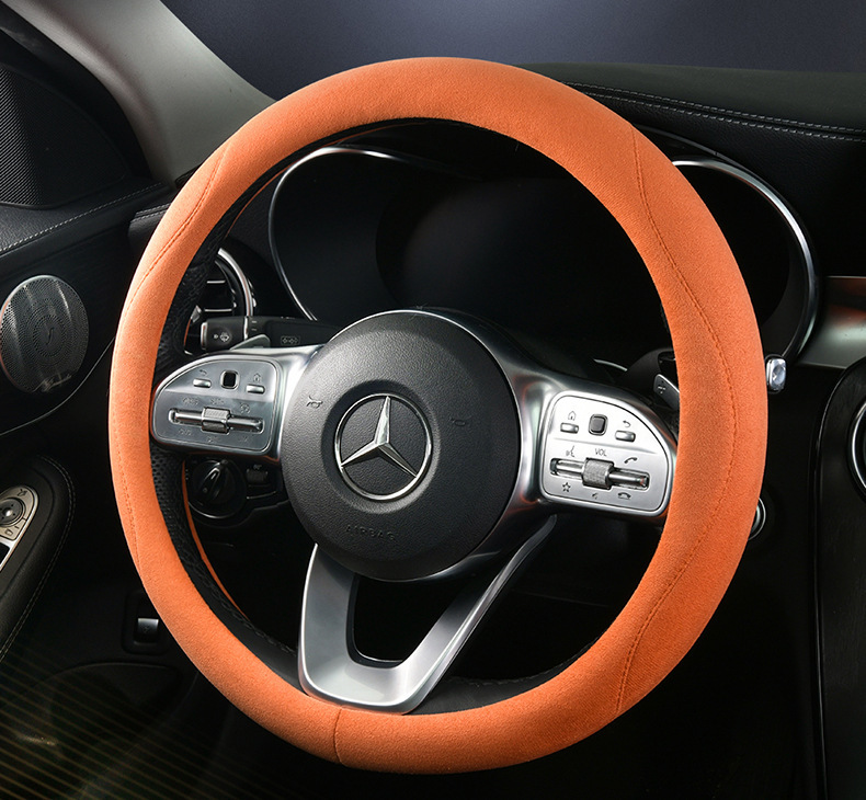 All-Season Suede Car Steering Wheel Cover New Anti-Slip Sweat-Absorbent Suede All-Season Constant Temperature Handle Cover Wholesale