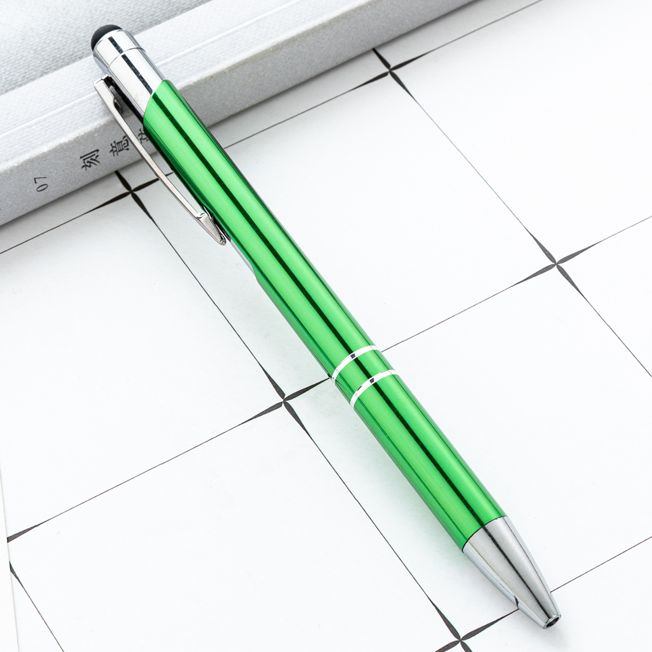 Bolígrafo de bola táctil mayorista de metal de aluminio capacitivo de mano pantalla táctil de doble propósito lápiz de capacitancia de metal