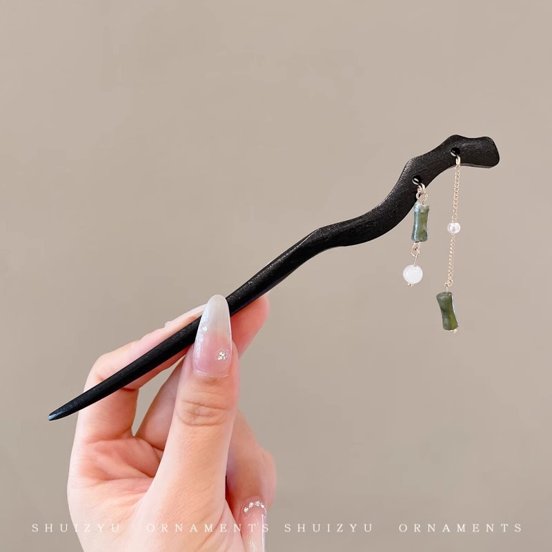 Ébano de mariposa nuevo estilo chino horquilla de las mujeres de alto grado horquilla updo estilo antiguo horquilla simple moderna horquilla tocado