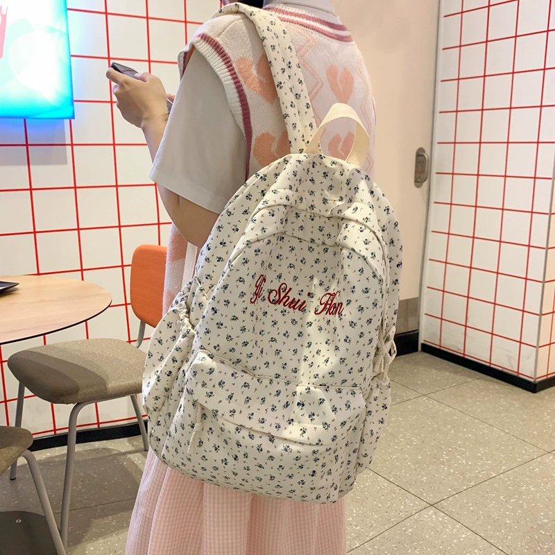 Сумка на плечо женская летняя корейская мода маленькая цветочная школьная сумка студентка колледжа компьютерная сумка простая средняя школа рюкзак