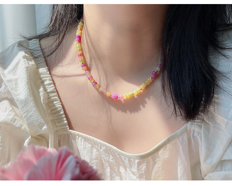 Fashion Round Stainless Steel Beaded Womenu0027S Necklace 1 Piece