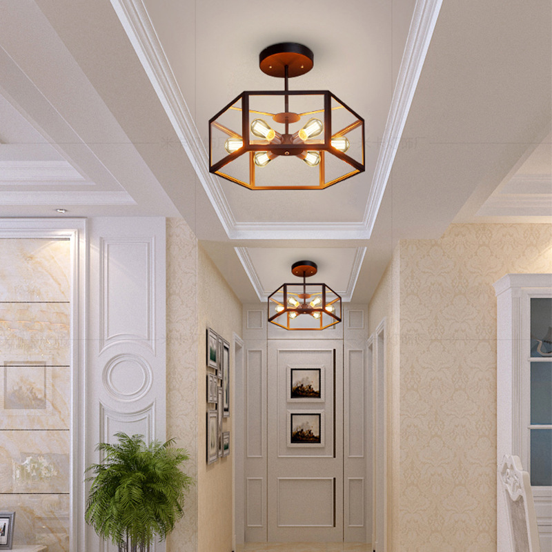 Aobo Retro Industrial Style Ceiling Lamp Simple Modern Children's Warm Balcony Staircase Aisle Creative Wrought Iron Entrance