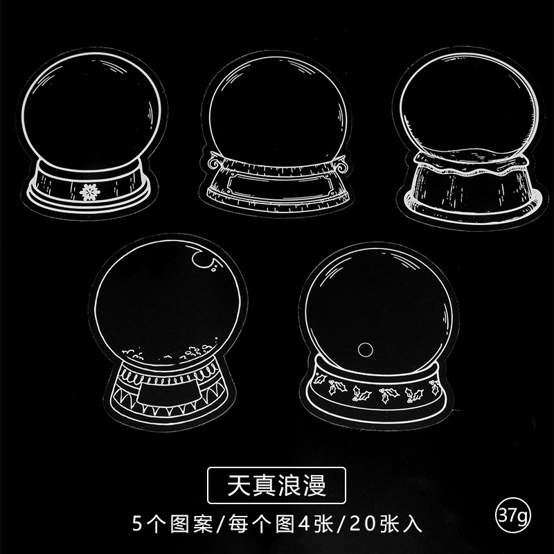 Bolso de papel adhesivo transparente PET creativo para estudiantes de primaria, botella de bricolaje hecha a mano, flor seca, etiqueta engomada, marcador, etiqueta decorativa al por mayor