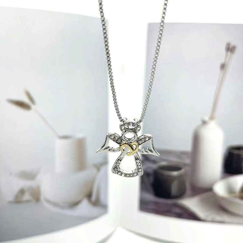 Beliebte Amor Liebe Halskette, Weibliche Heißer Verkauf Legierung Engel Flügel Anhänger Schmuck_voghion.com