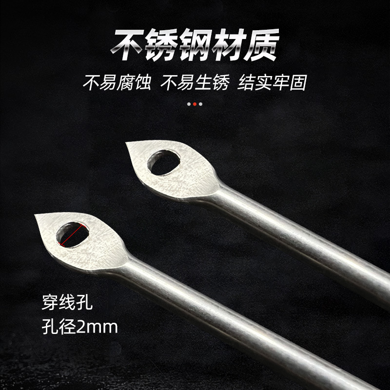 Gancho de calamar de acero inoxidable Gancho de cebo vivo luminoso Soplador de pulpo Gancho de pez de tinta Gancho de paraguas de calamar de doble capa de mango largo de 28 agujas