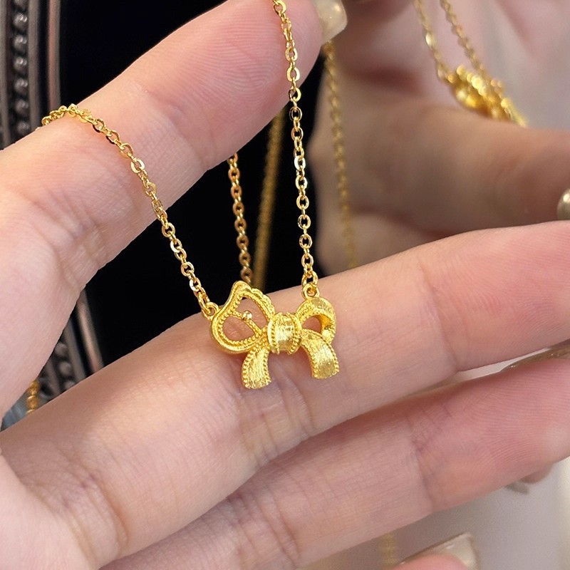 Xiaohongshu Popular Vintage Design Antique Style Pony Bow Necklace Women's Zodiac Year Accessories Wholesale